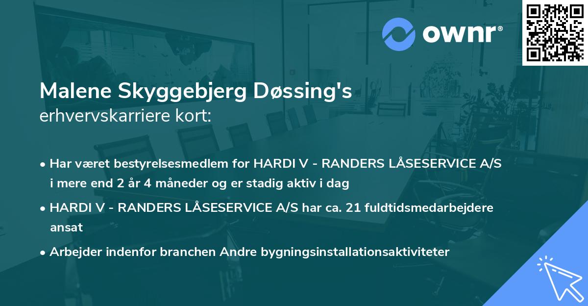 Malene Skyggebjerg Døssing's erhvervskarriere kort
