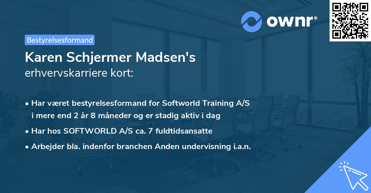 Karen Schjermer Madsen's erhvervskarriere kort