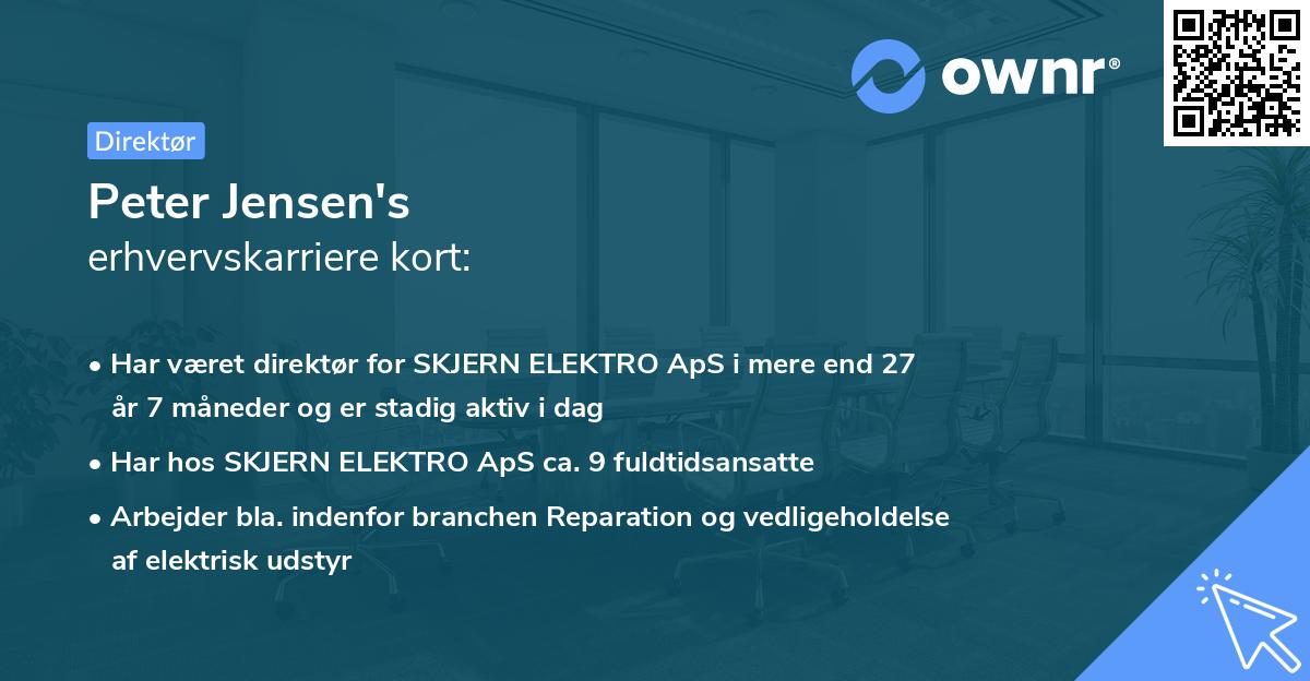 Peter Jensen's erhvervskarriere kort