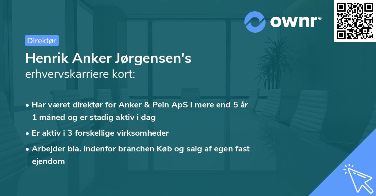 Henrik Anker Jørgensen's erhvervskarriere kort