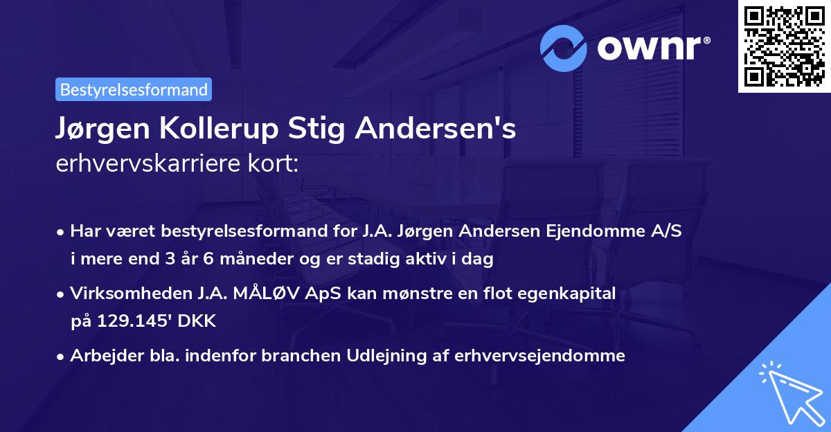 Jørgen Kollerup Stig Andersen's erhvervskarriere kort