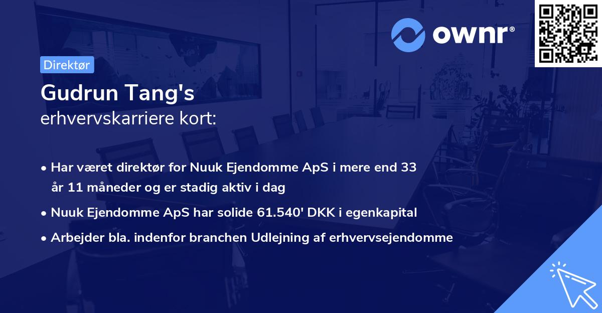Gudrun Tang's erhvervskarriere kort