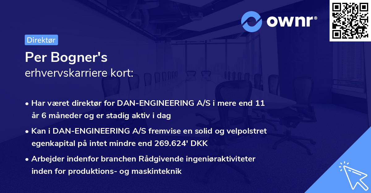 Per Bogner's erhvervskarriere kort