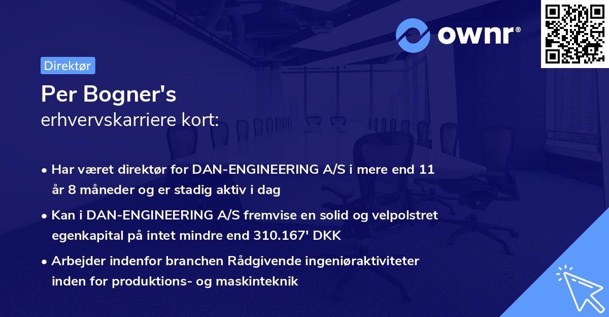 Per Bogner's erhvervskarriere kort