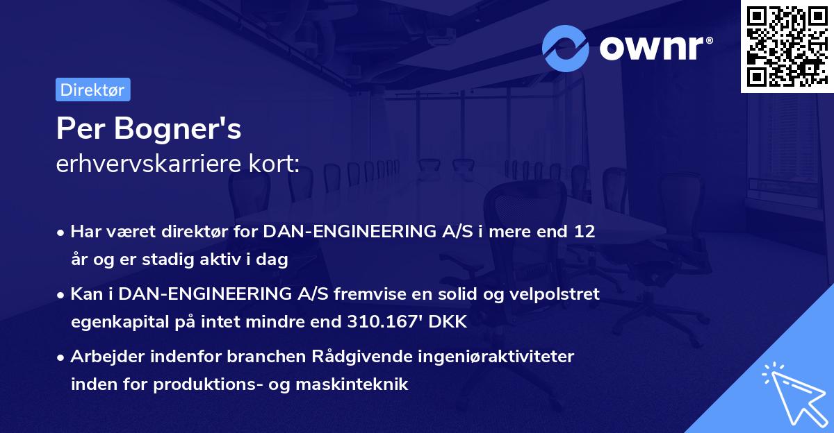 Per Bogner's erhvervskarriere kort