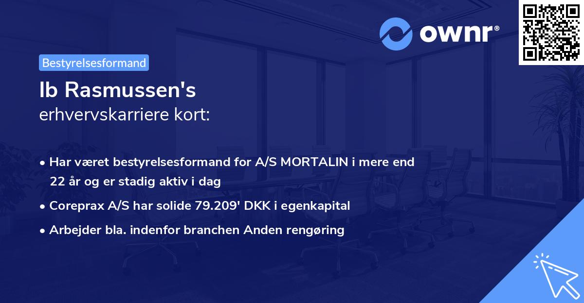 Ib Rasmussen's erhvervskarriere kort