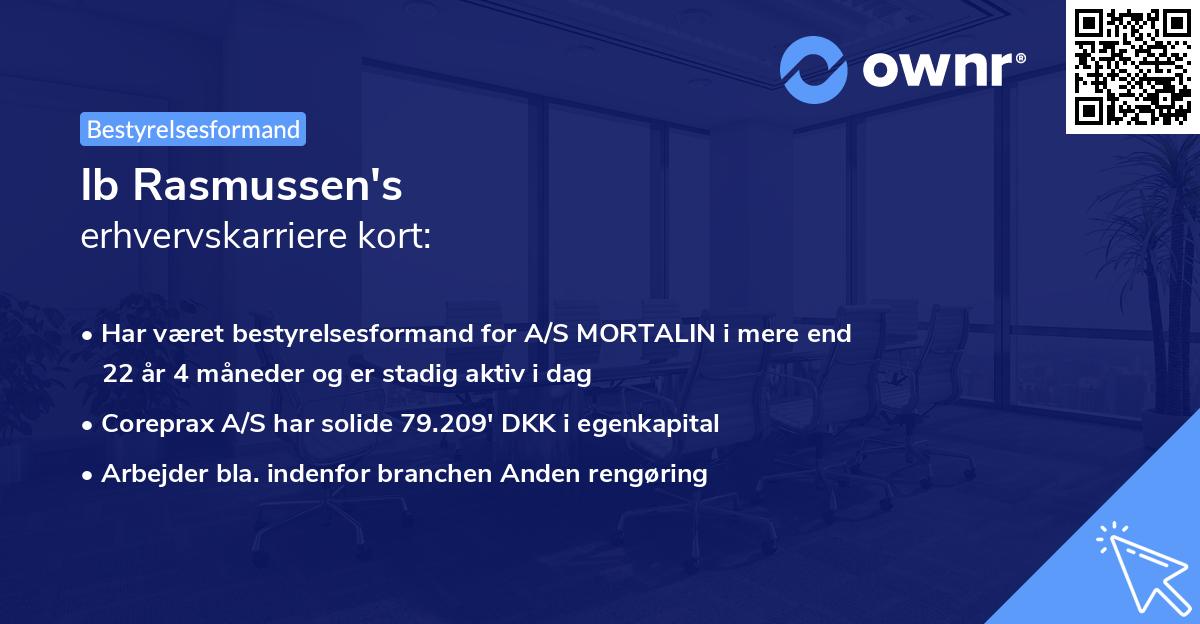 Ib Rasmussen's erhvervskarriere kort