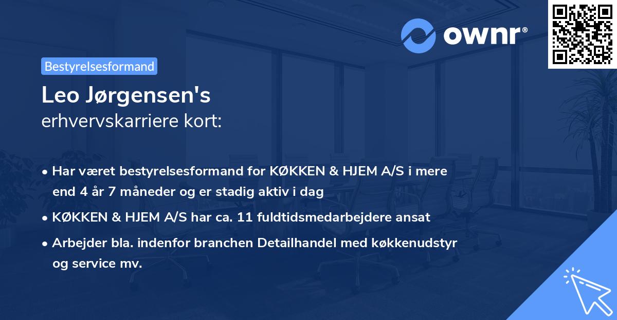 Leo Jørgensen's erhvervskarriere kort