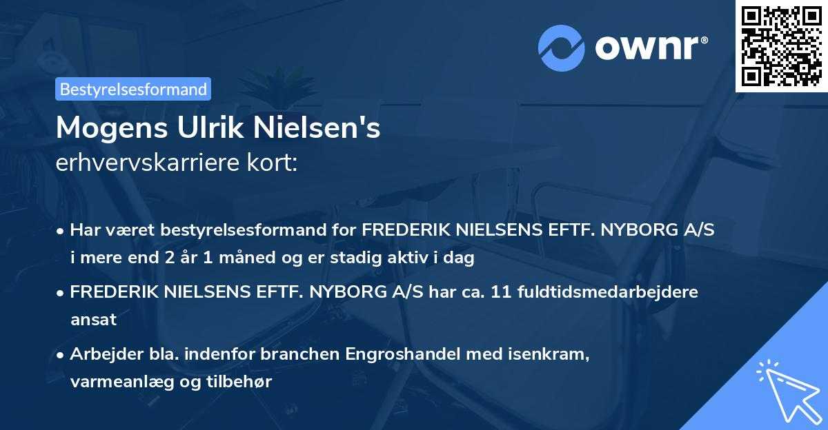 Mogens Ulrik Nielsen's erhvervskarriere kort