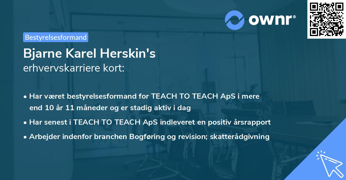 Bjarne Karel Herskin's erhvervskarriere kort