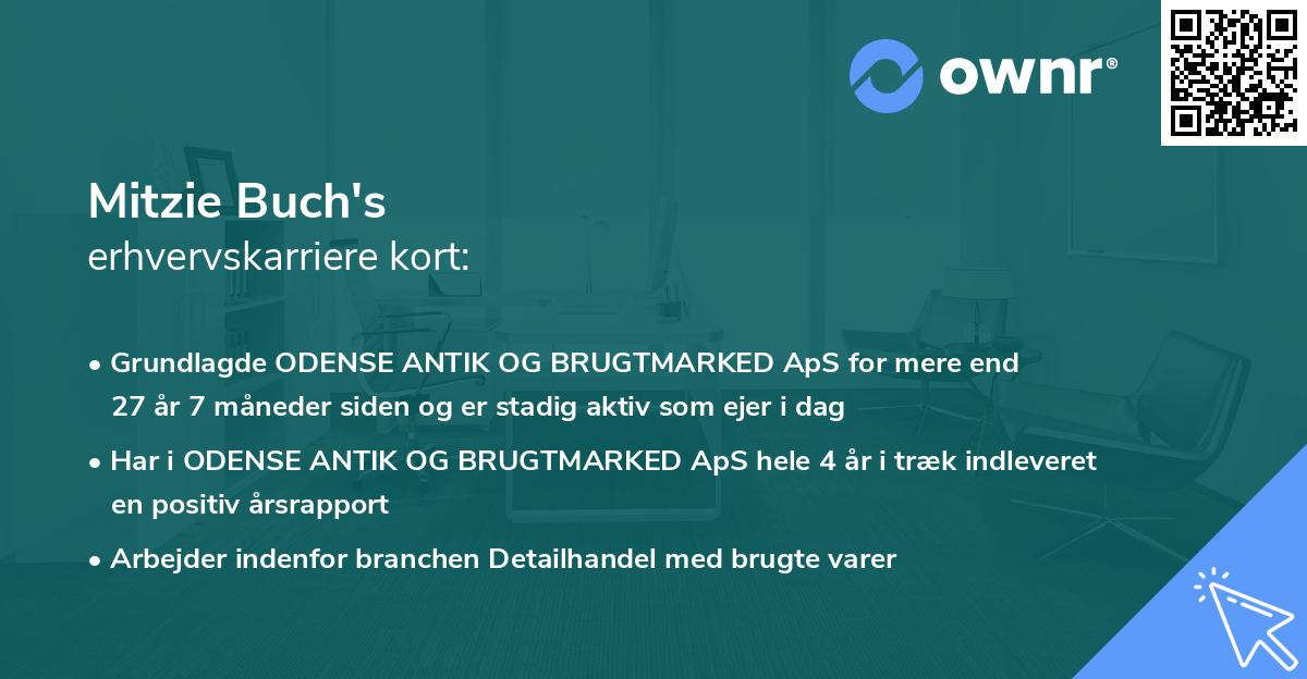 Mitzie Buch's erhvervskarriere kort