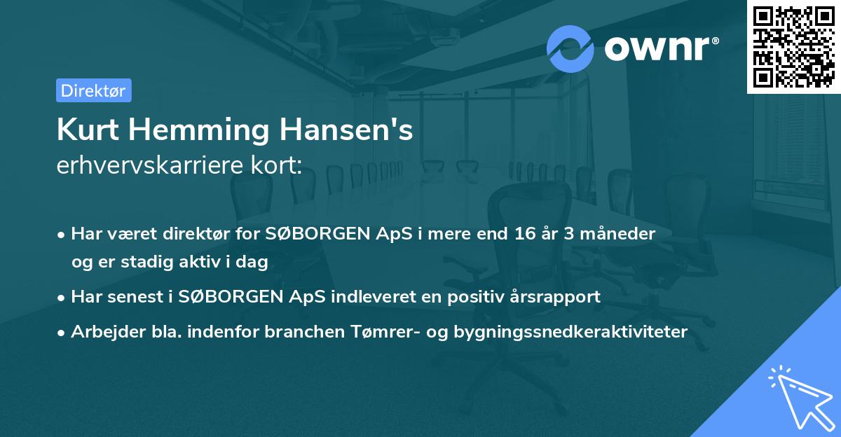 Kurt Hemming Hansen's erhvervskarriere kort