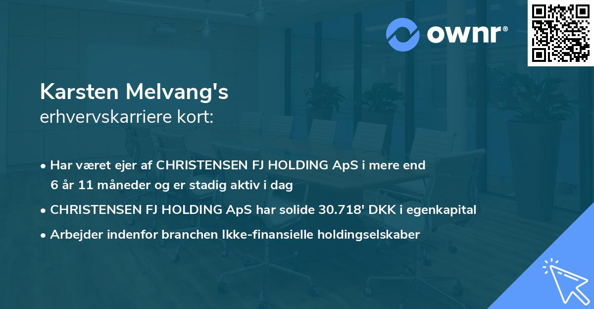 Karsten Melvang's erhvervskarriere kort