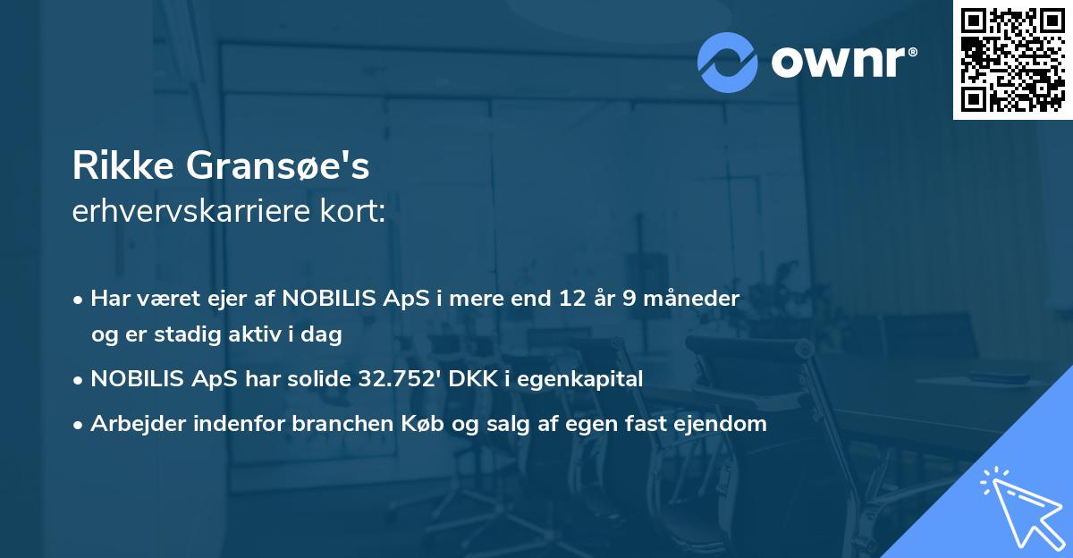 Rikke Gransøe's erhvervskarriere kort