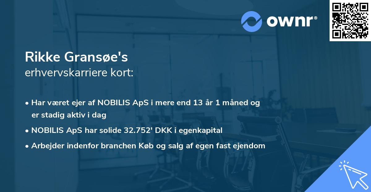 Rikke Gransøe's erhvervskarriere kort