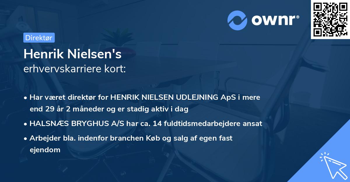 Henrik Nielsen's erhvervskarriere kort