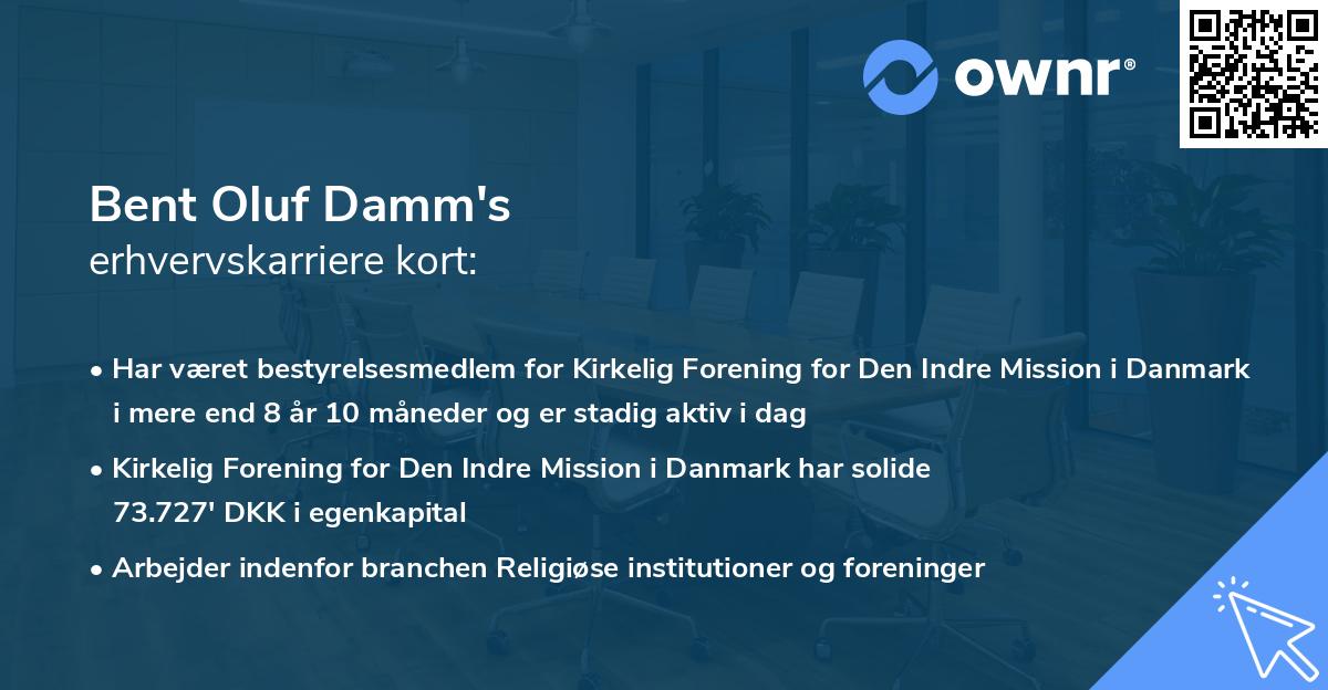 Bent Oluf Damm's erhvervskarriere kort