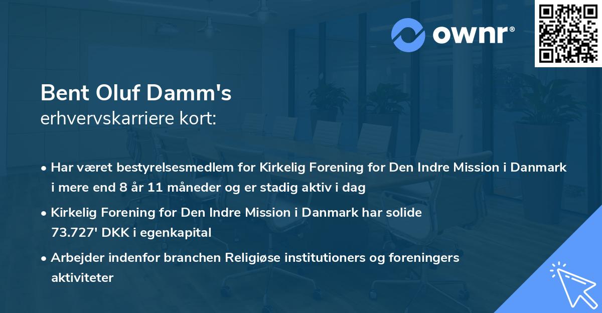 Bent Oluf Damm's erhvervskarriere kort