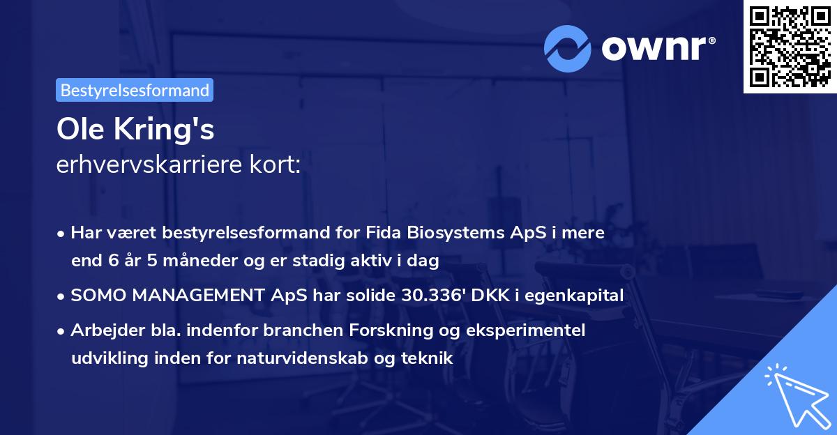 Ole Kring's erhvervskarriere kort