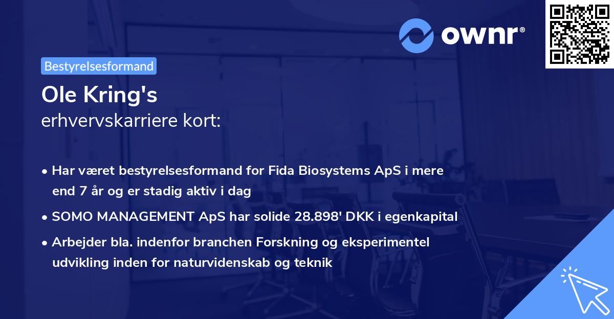 Ole Kring's erhvervskarriere kort