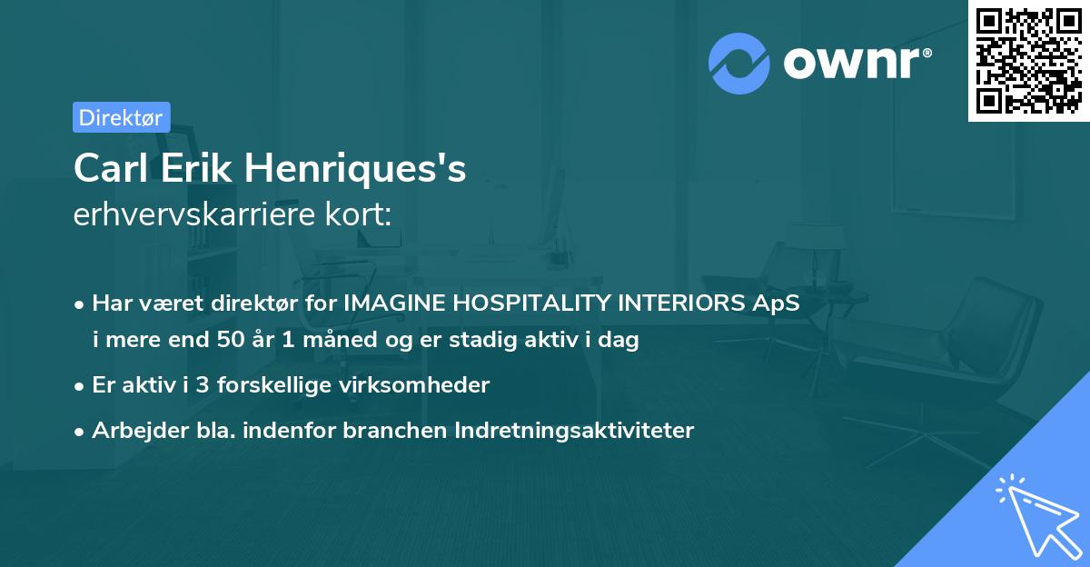 Carl Erik Henriques's erhvervskarriere kort