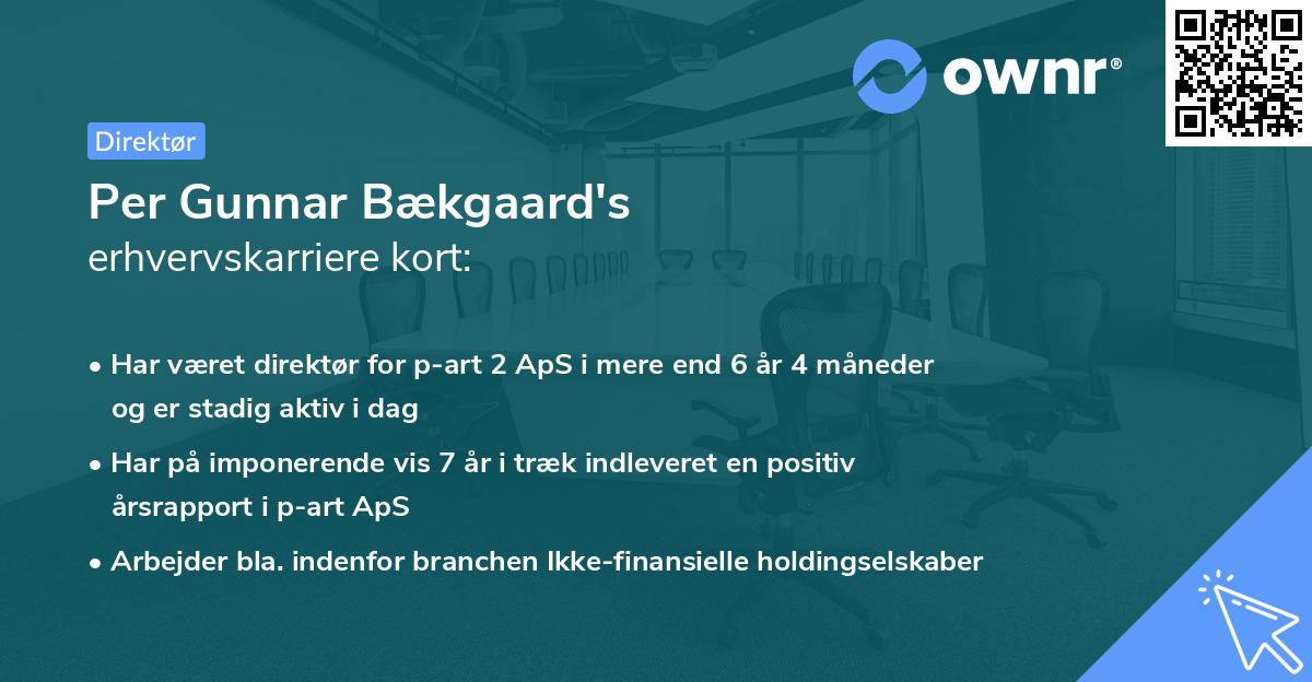 Per Gunnar Bækgaard's erhvervskarriere kort