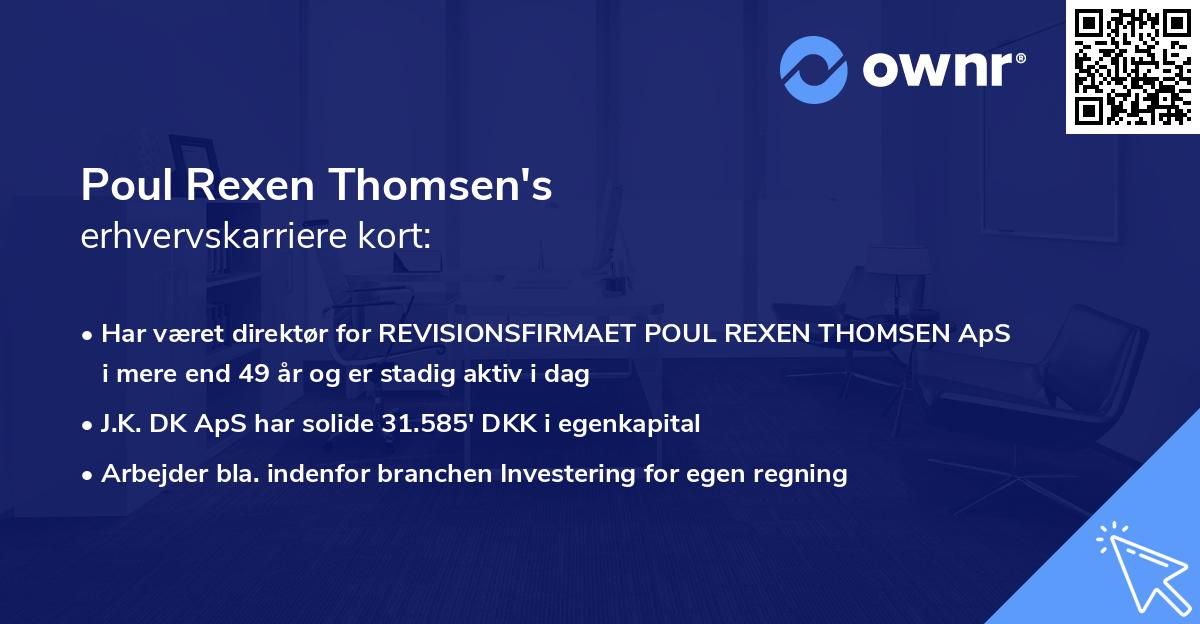 Poul Rexen Thomsen's erhvervskarriere kort