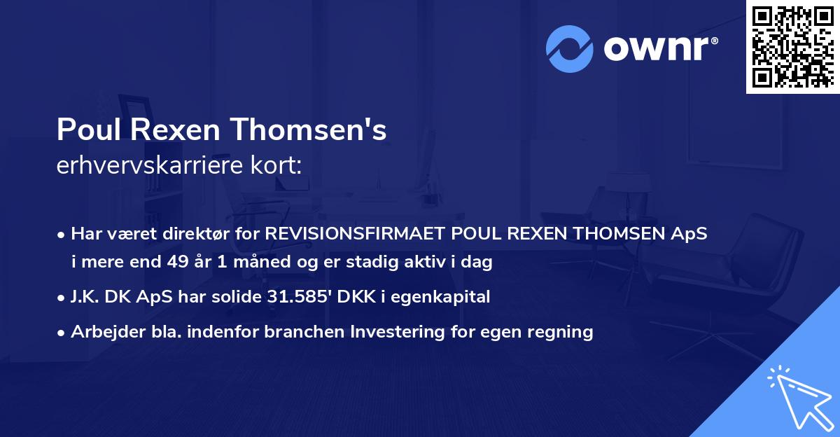 Poul Rexen Thomsen's erhvervskarriere kort