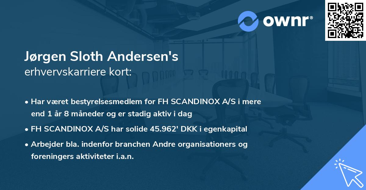Jørgen Sloth Andersen's erhvervskarriere kort