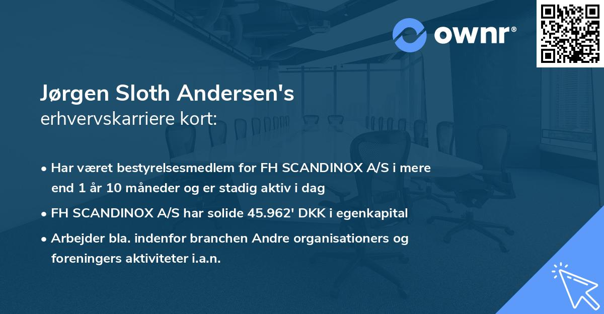 Jørgen Sloth Andersen's erhvervskarriere kort