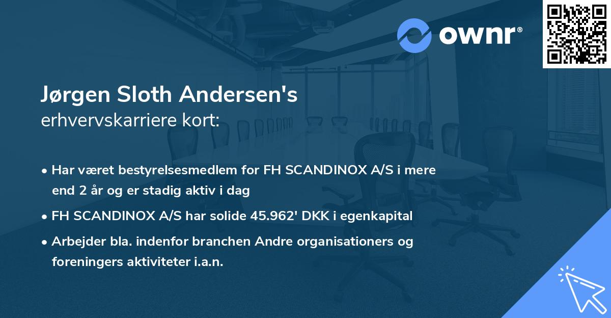 Jørgen Sloth Andersen's erhvervskarriere kort