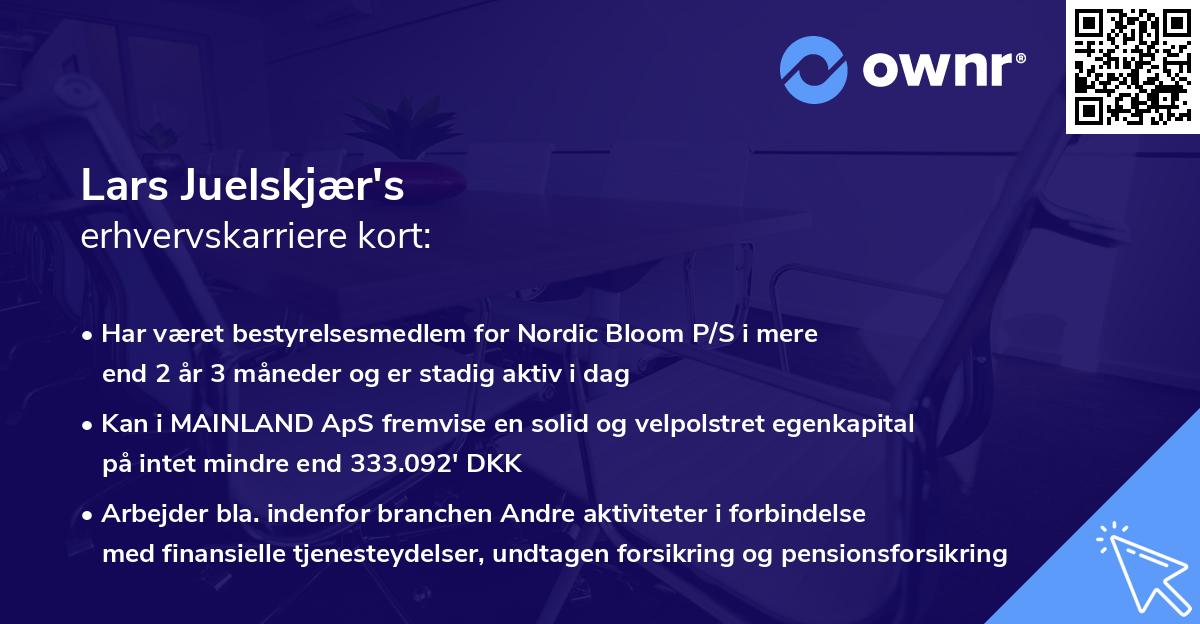 Lars Juelskjær's erhvervskarriere kort