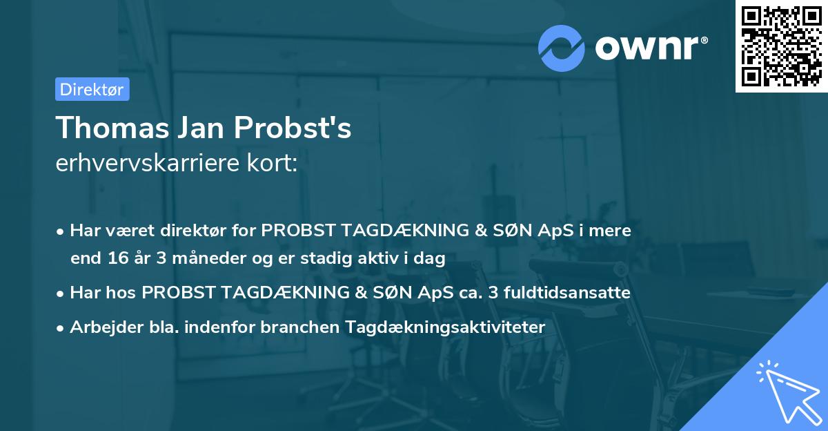 Thomas Jan Probst's erhvervskarriere kort