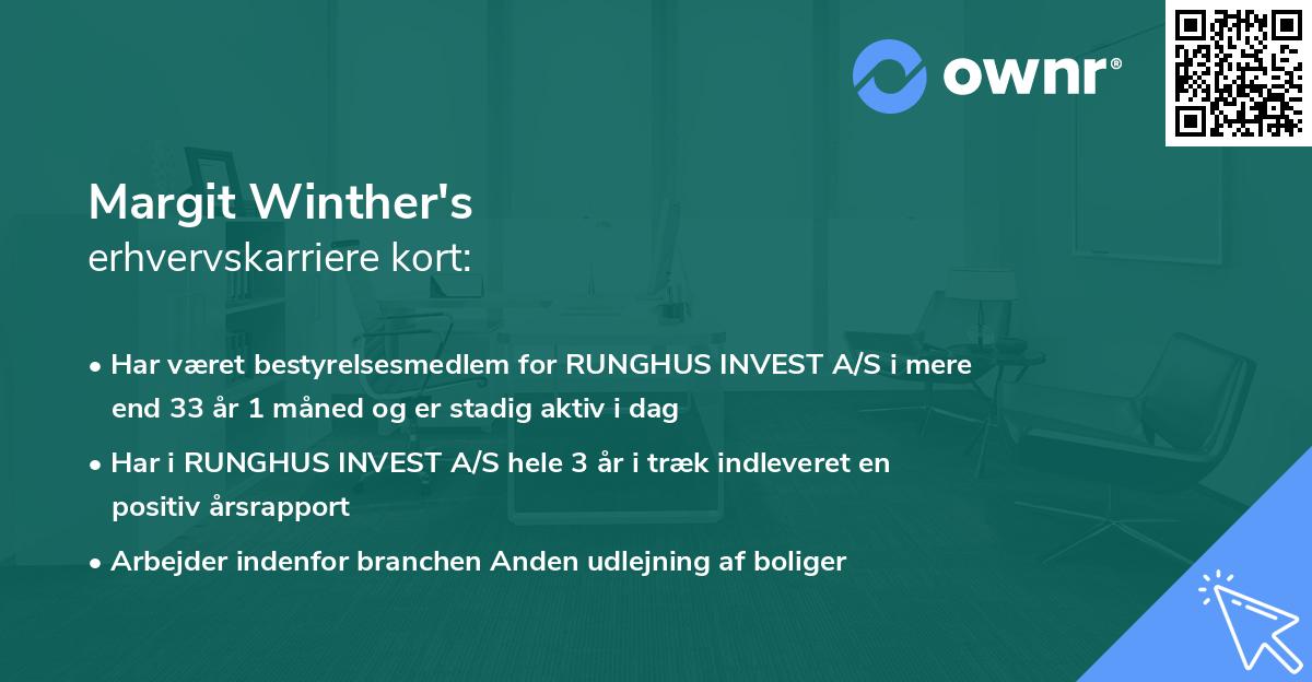 Margit Winther's erhvervskarriere kort