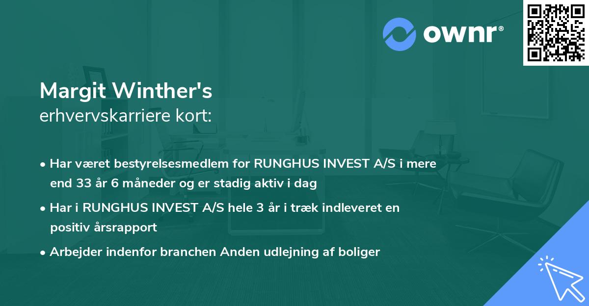 Margit Winther's erhvervskarriere kort