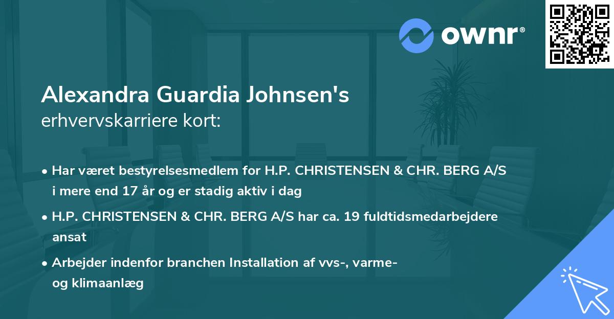 Alexandra Guardia Johnsen's erhvervskarriere kort