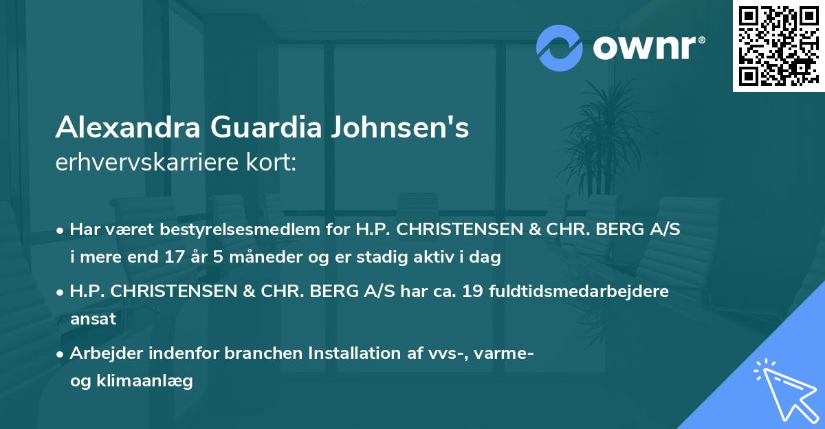 Alexandra Guardia Johnsen's erhvervskarriere kort