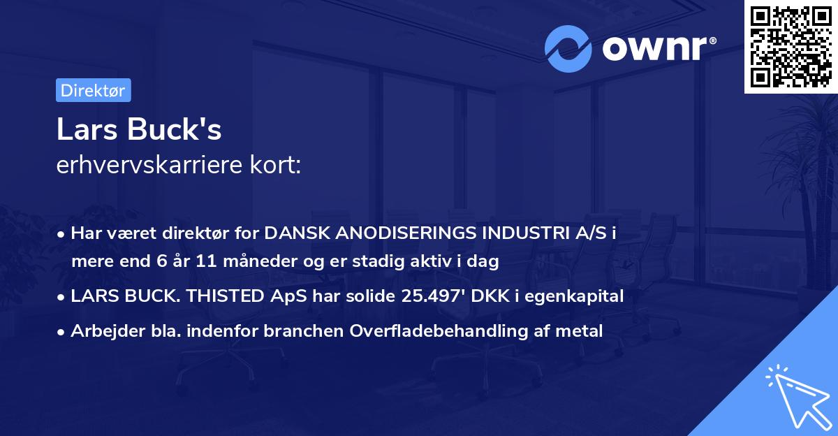 Lars Buck's erhvervskarriere kort