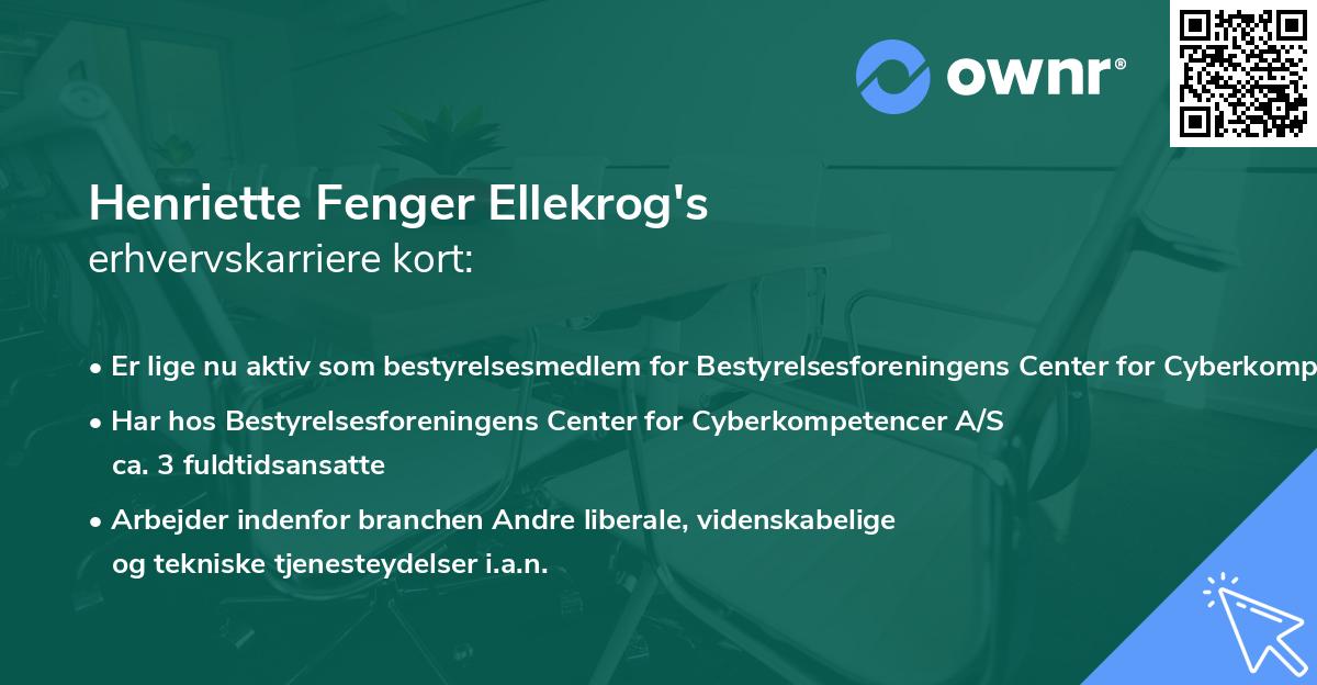 Henriette Fenger Ellekrog's erhvervskarriere kort