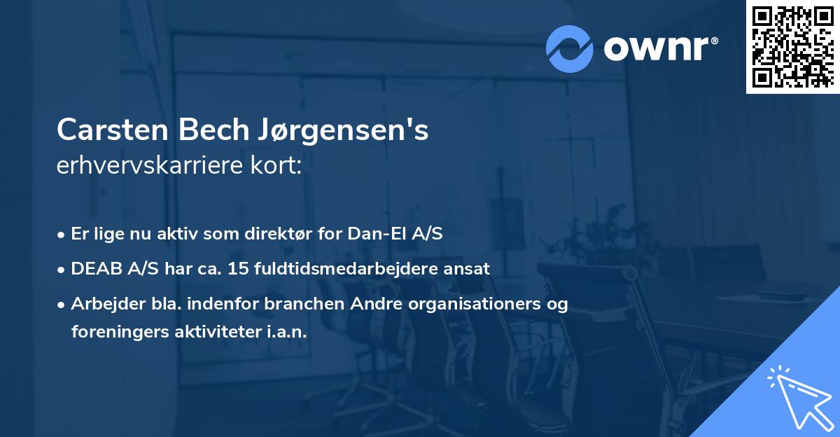 Carsten Bech Jørgensen's erhvervskarriere kort