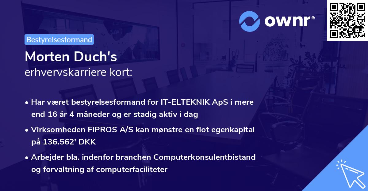 Morten Duch's erhvervskarriere kort