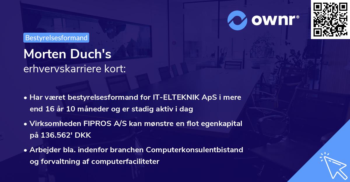 Morten Duch's erhvervskarriere kort