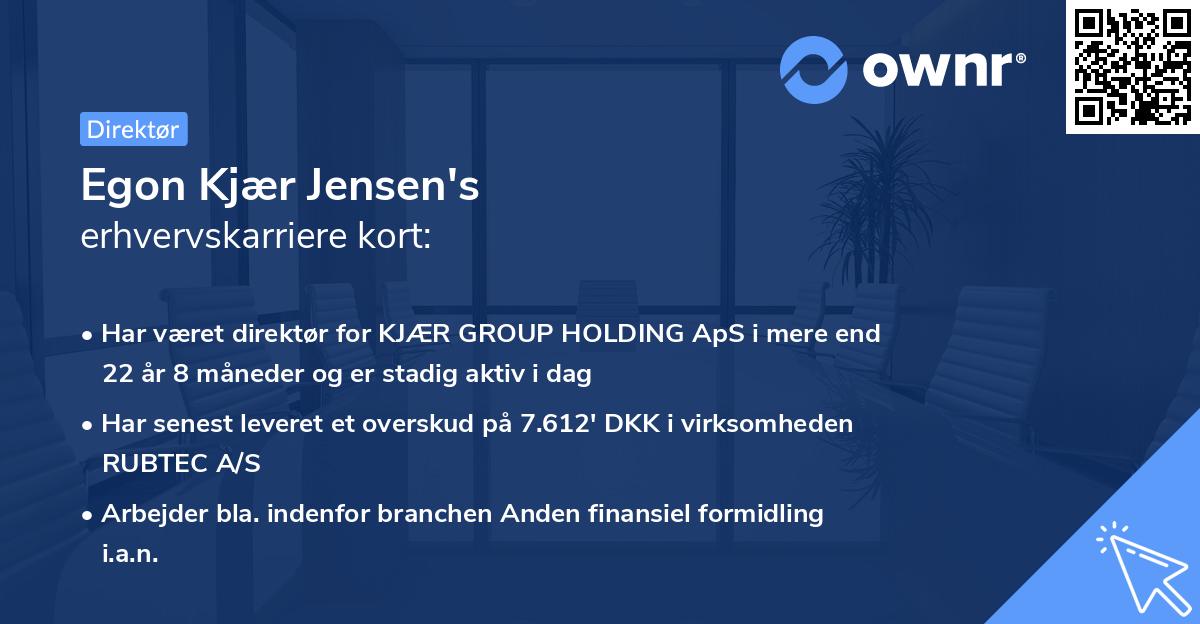 Egon Kjær Jensen's erhvervskarriere kort
