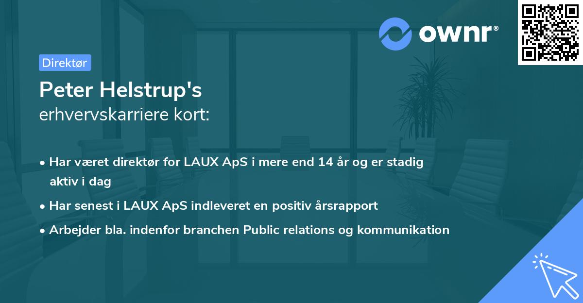 Peter Helstrup's erhvervskarriere kort