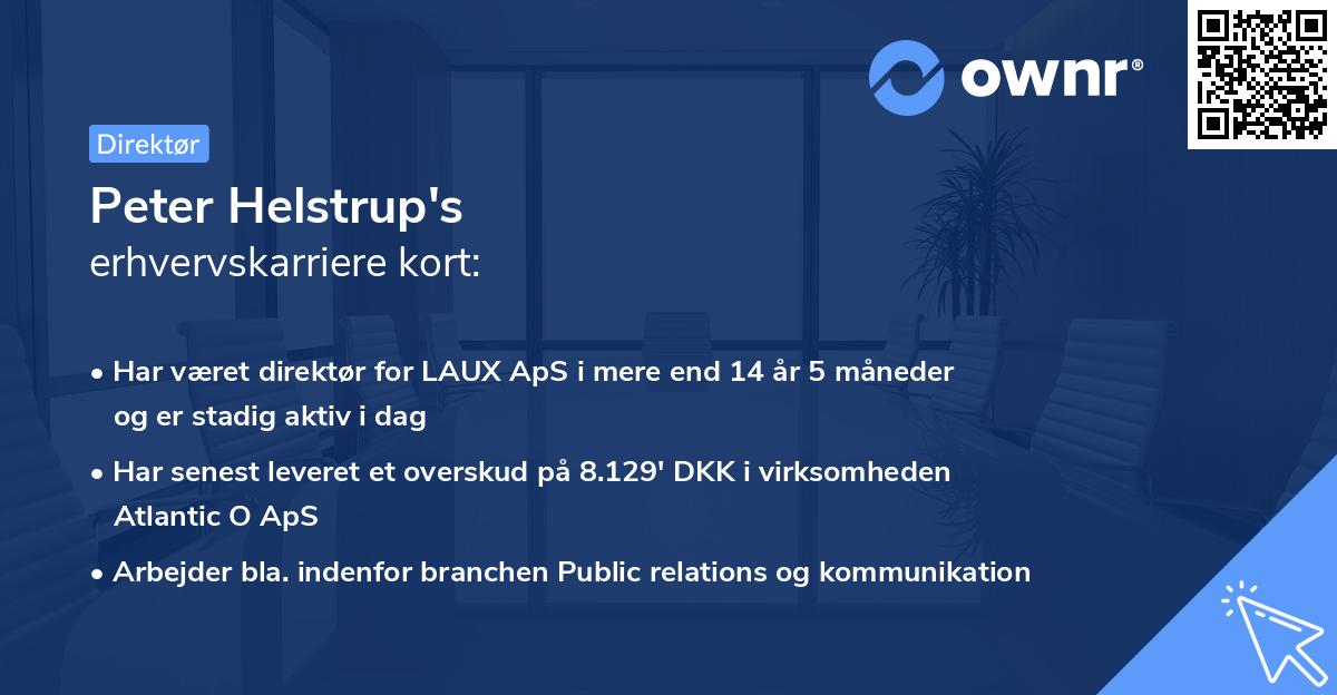 Peter Helstrup's erhvervskarriere kort