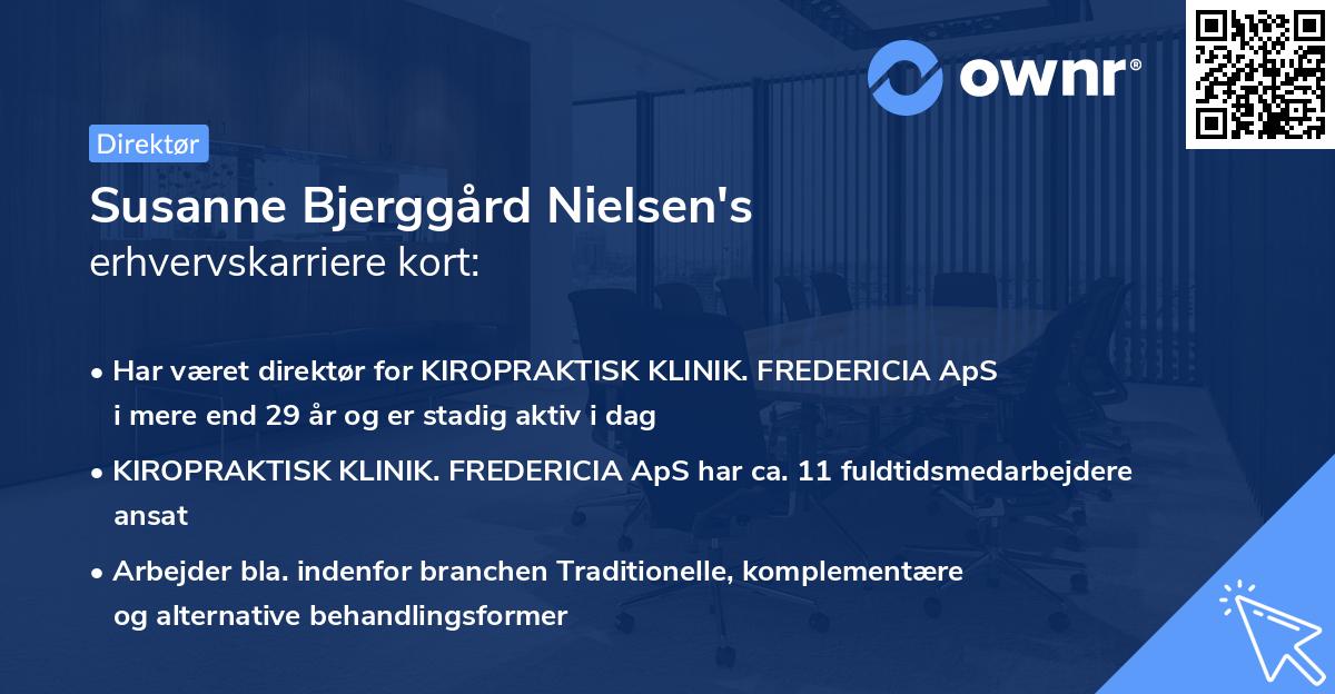 Susanne Bjerggård Nielsen's erhvervskarriere kort