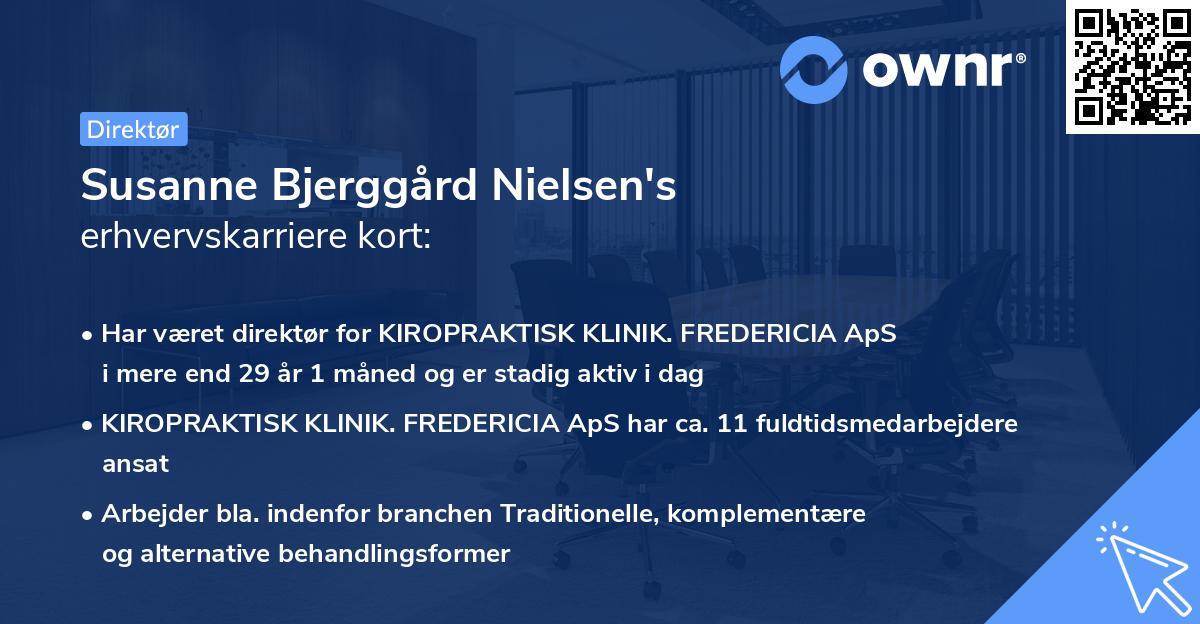 Susanne Bjerggård Nielsen's erhvervskarriere kort