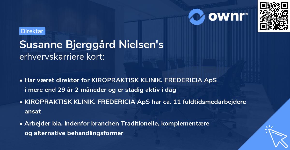 Susanne Bjerggård Nielsen's erhvervskarriere kort