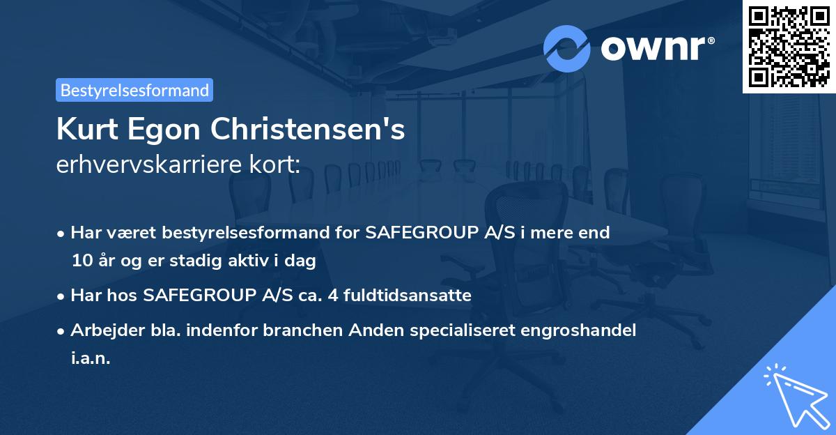 Kurt Egon Christensen's erhvervskarriere kort