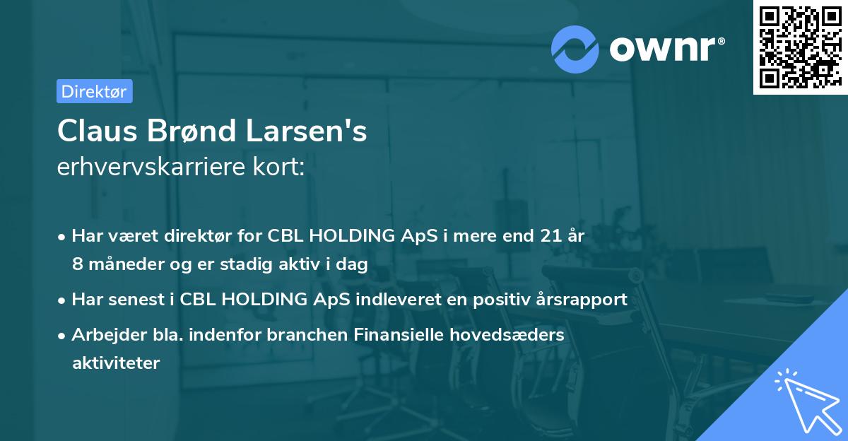 Claus Brønd Larsen's erhvervskarriere kort